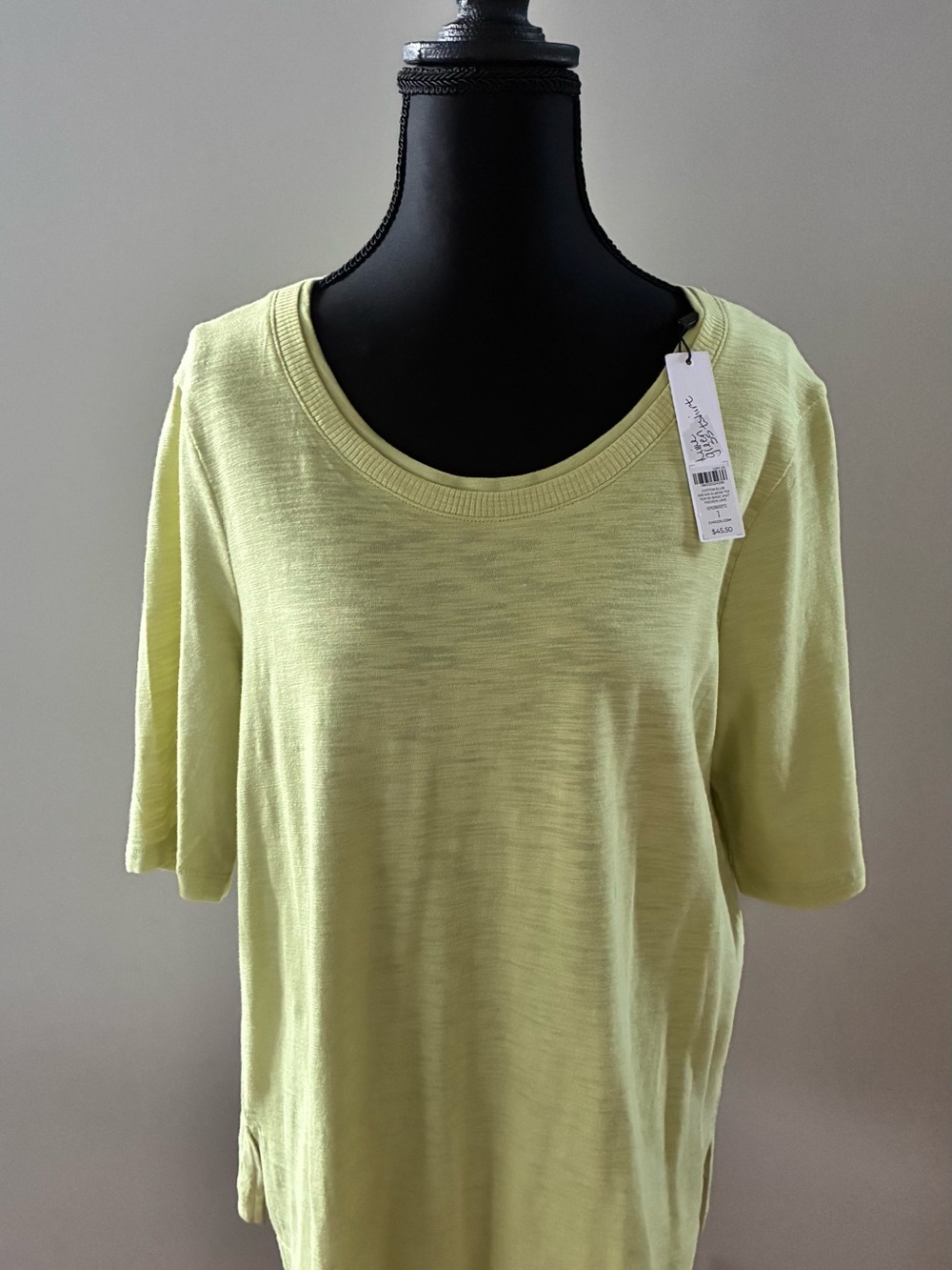 Chico’s Lime Green Women’s Short Sleeve Scoop Neck Top